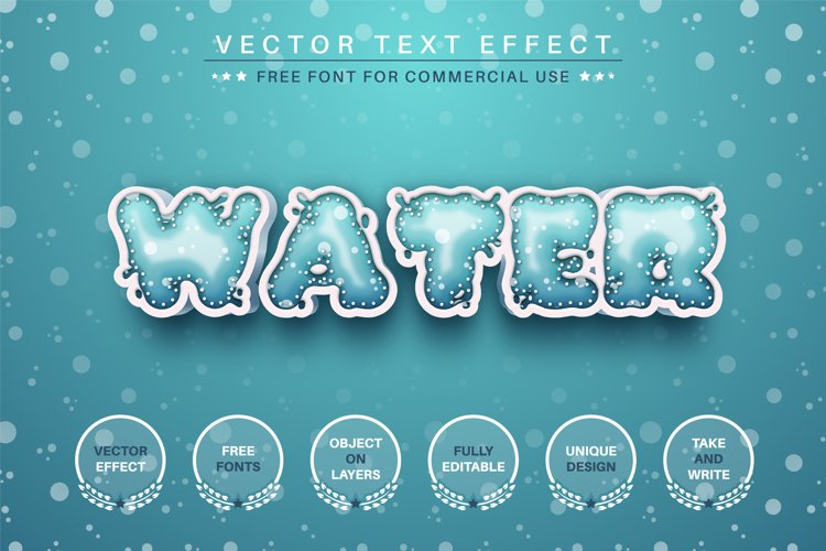 Water - Editable Text Effect, Font Style