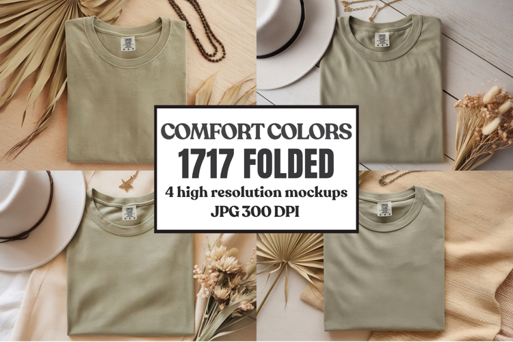 Comfort Colors 1717 Folded Tshirt Mockups