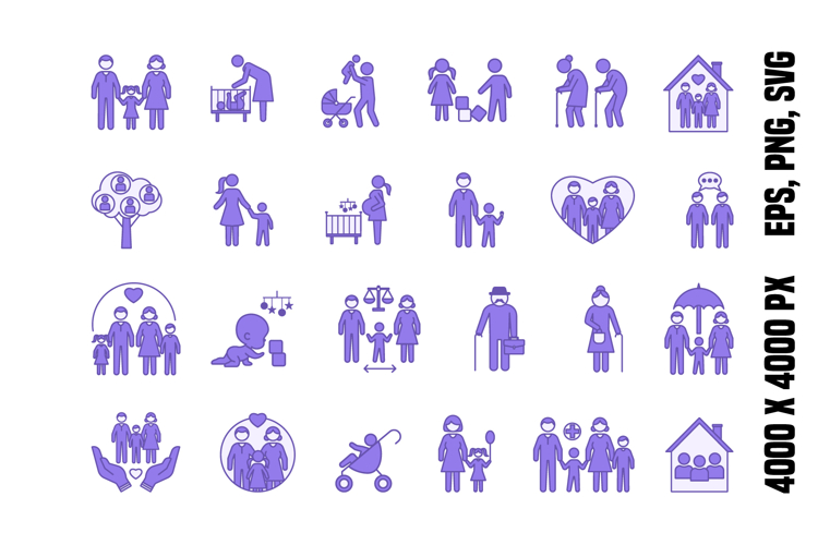 Colored Family Icon Set