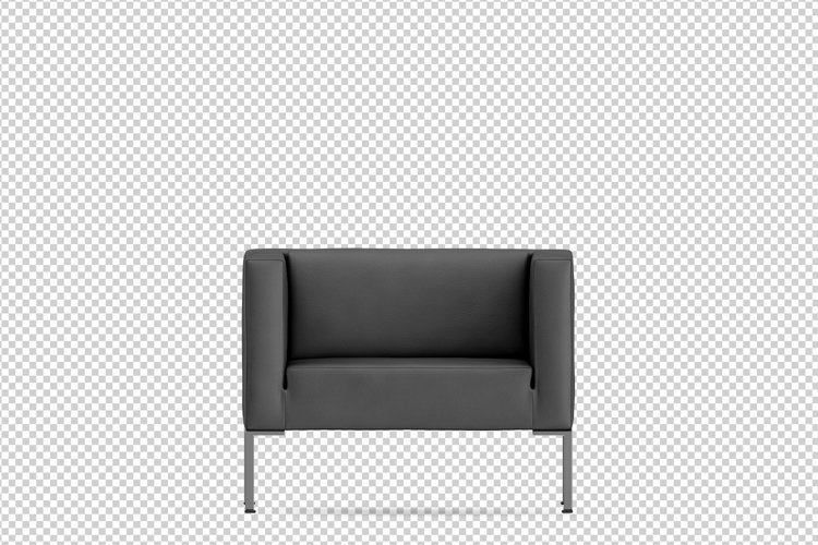 Isometric Arm Chair 3D isolated render