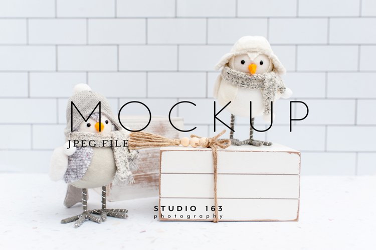 Wooden Book Stack Mockup, Tier Tray, Shelf Decor Photo, JPEG example image 1