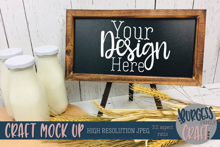 Dairy farm wood sign craft mock up |High Resolution JPG example image 1