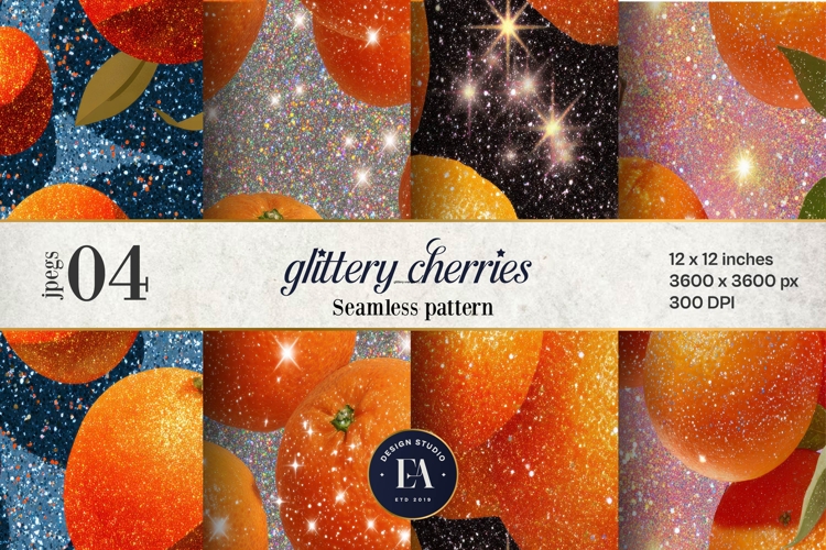 Glitter Orange Pattern | Sparkly Citrus Texture