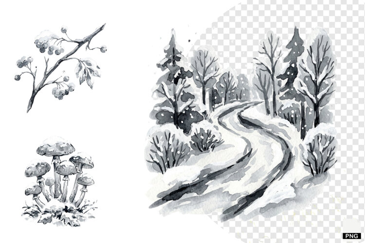 Nature Forrest Meadow Clipart example image 1