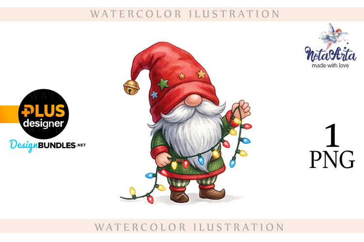 Watercolor Christmas gnomes, Christmas Gnomes
