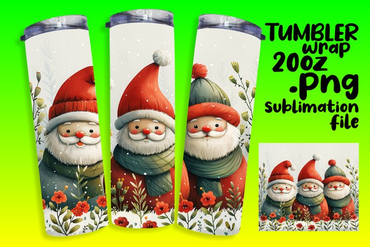 Winter Tumbler Wrap 20oz Gingerbread Man Holiday