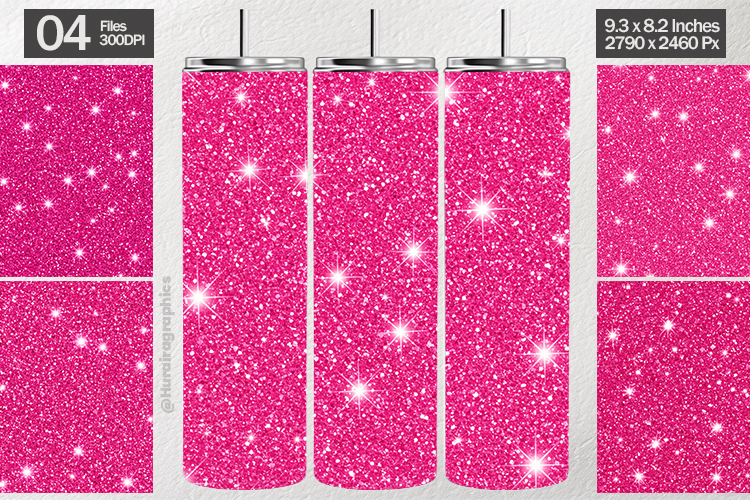 Bright Pink Glitter Tumbler Wrap| Tumbler Sublimation