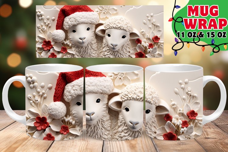 3D Christmas Icy Elegance Mug, 11oz & 15oz