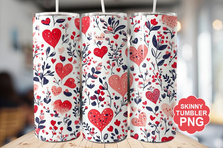 Valentine Pattern Seamless Tumbler | Valentine Tumbler Wrap