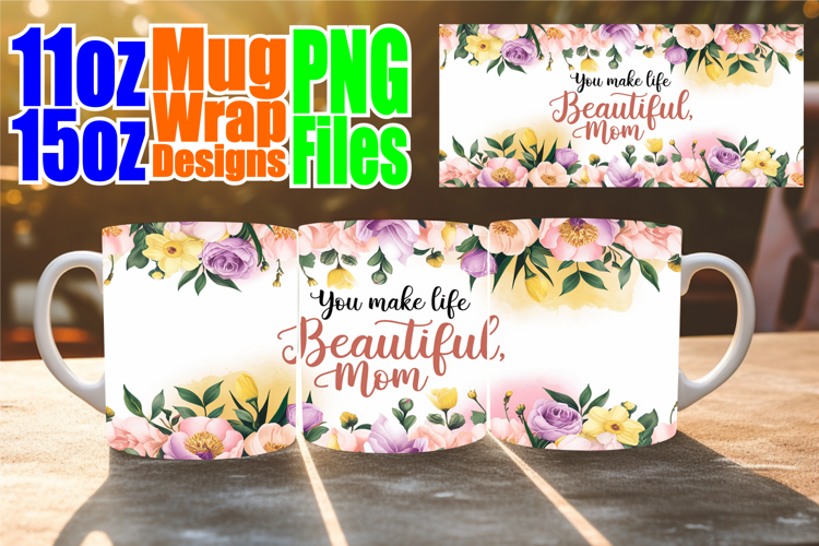 Happy memories 11oz 15oz mug wrap, Mother's Day