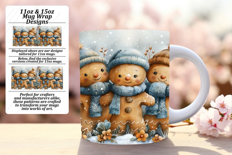 Festive Gingerbread Mug 11oz/15oz Christmas Sublimation