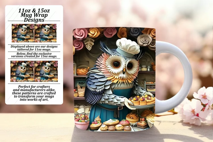 Creative Mug Wraps with Owls