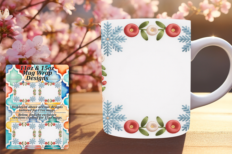 Cute 15oz Mug Wrap Png Artwork , Christmas