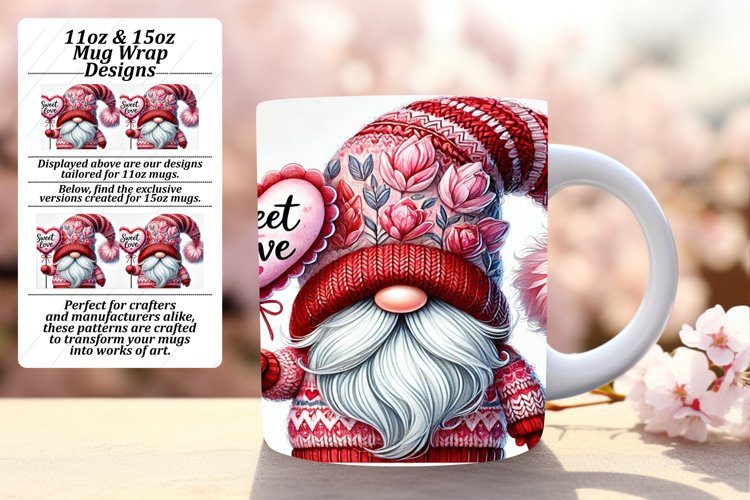 Dynamic 11oz Mug Wrap Png Template , Gnomes