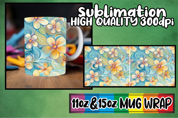 Dynamic Abstract Spring Mug Wrap Sublimation 11oz 15oz example image 1