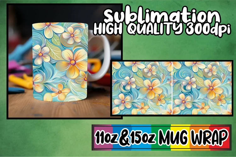 Dynamic Abstract Spring Mug Wrap Sublimation 11oz 15oz