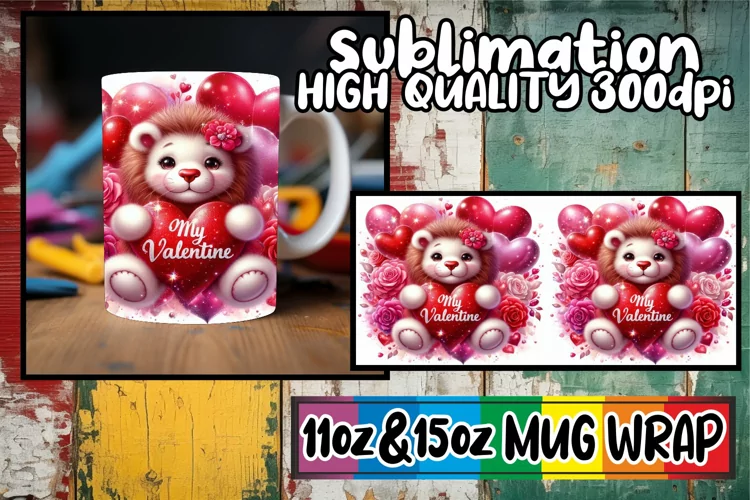 Timeless charm sublimation 11oz 15oz mug wrap, Valentines