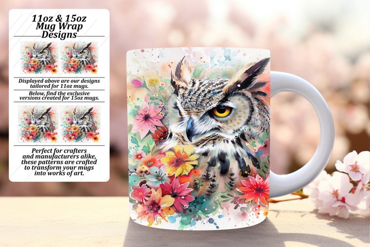 Spring Songbird Owl 11oz 15oz Sublimation Mug example image 1