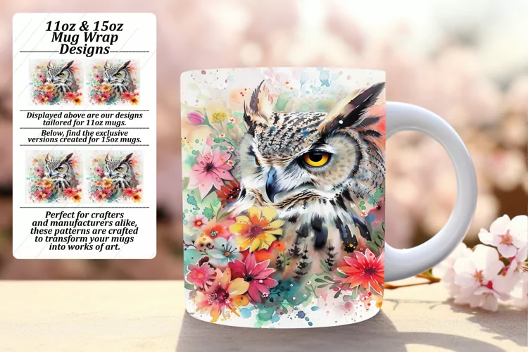 Spring Songbird Owl 11oz 15oz Sublimation Mug