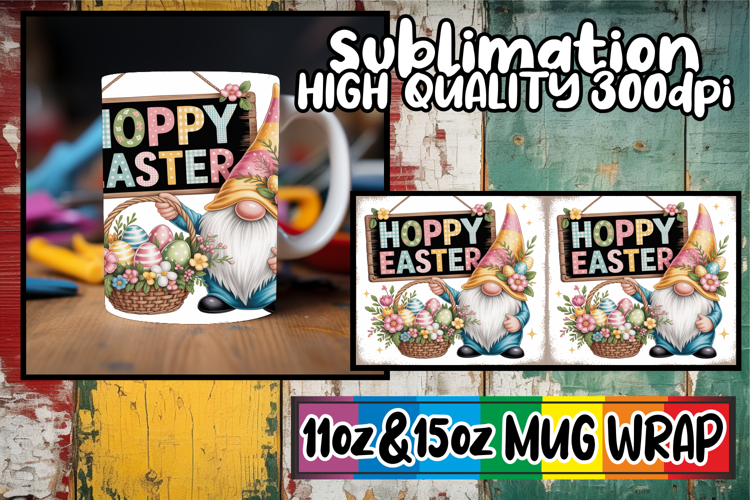 Lovely moments 11oz 15oz sublimation wrap, Easter Gnomes