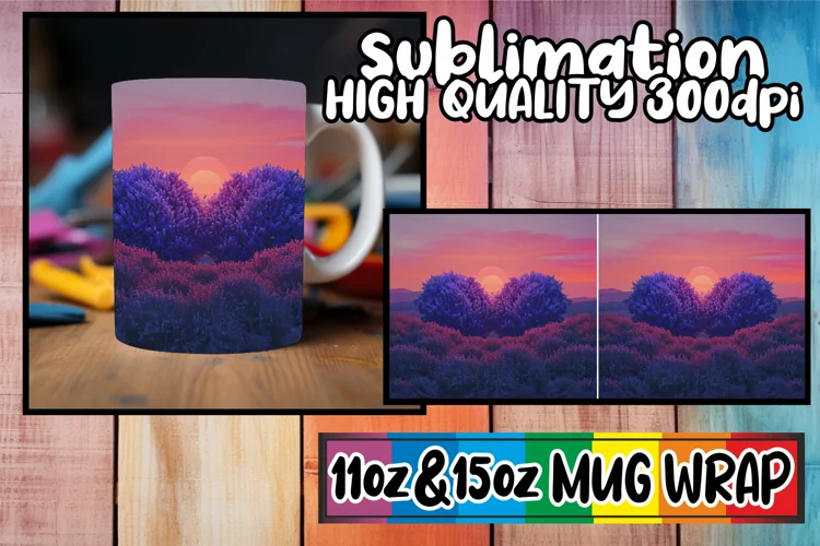 Retro Garden Delight: Spring Mug Wrap Sublimation