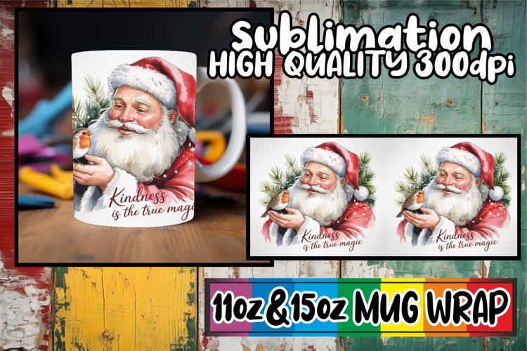 Heartfelt mornings 11oz 15oz sublimation wrap, Funny Santa