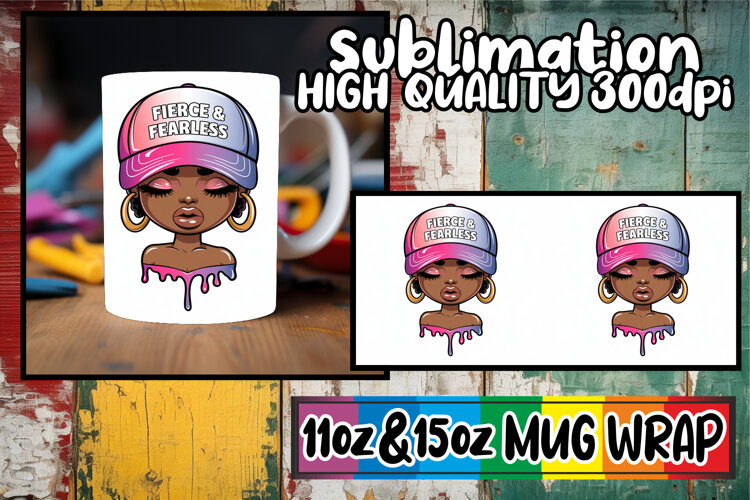 Vibrant joy 11oz 15oz sublimation wrap, Black Woman example image 1