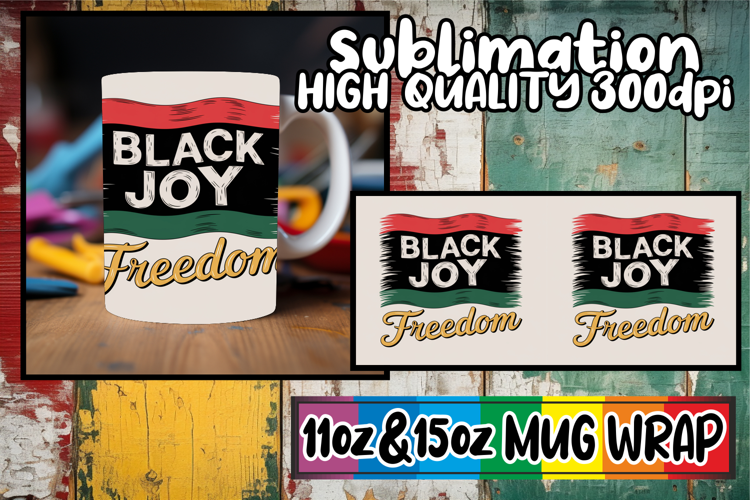 Dreamy nights sublimation mug wrap, Juneteenth