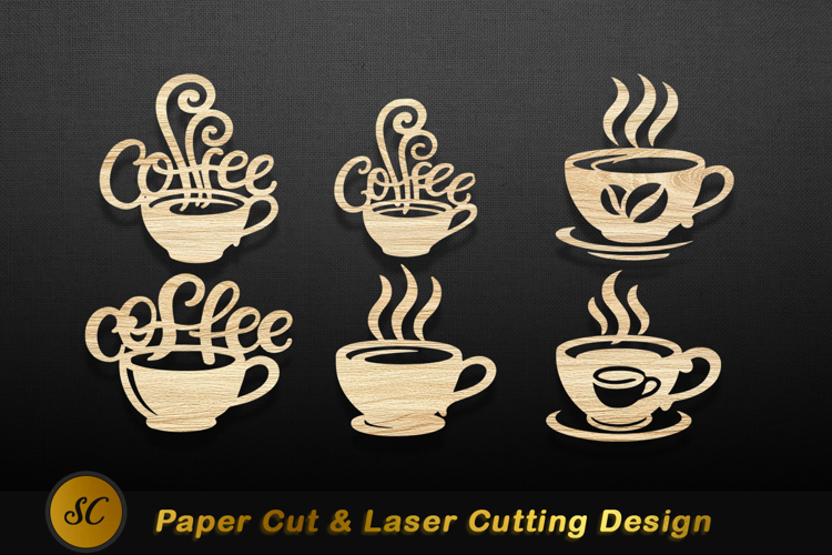 Wooden coffee cup designs steam beverage Laser cut