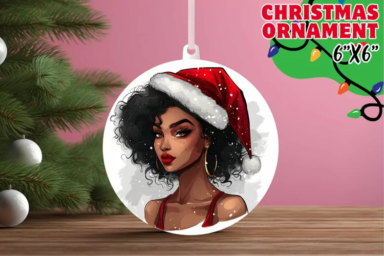 Enchanted Keychain Round Sublimation, Xmas Girl