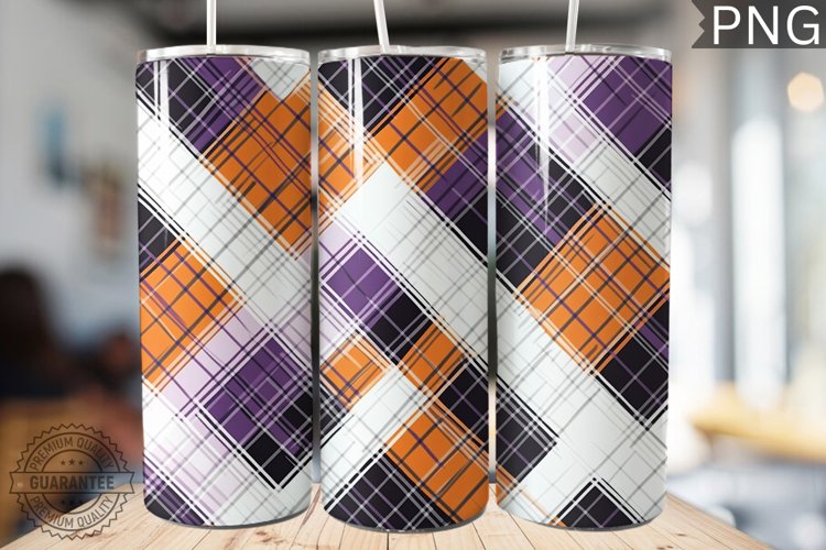 Halloween Plaid Pattern Tumbler Wrap - High Quality 300 Dpi