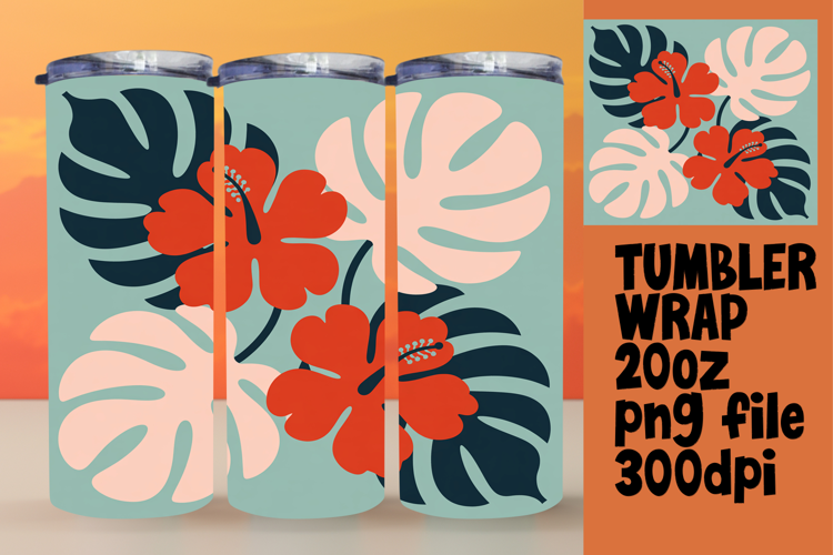 Artistic 20oz Tumbler Design , Flowers