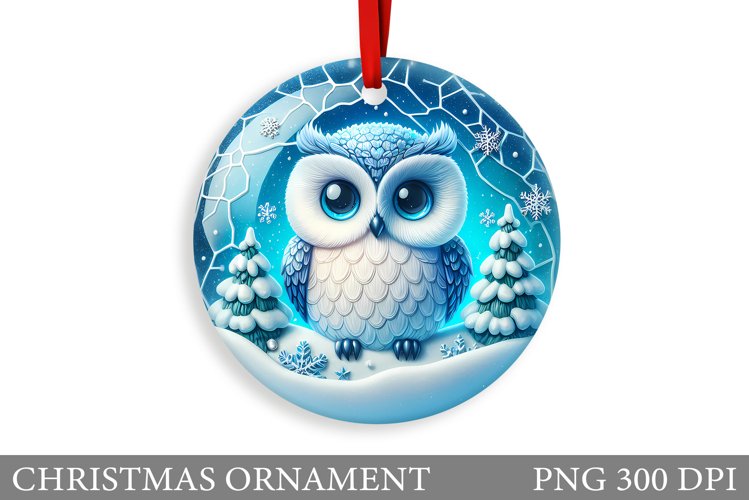 Cute Owl Christmas Ornament. Christmas Owl Sublimation