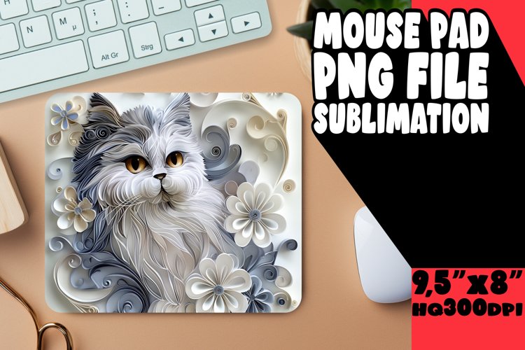Feline Finesse 3D Sublimation Mouse Pad - Cat Lover example image 1