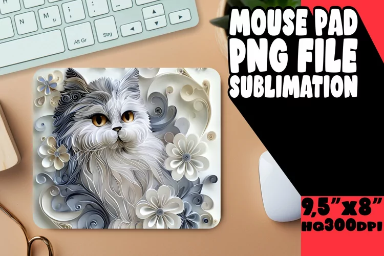 Feline Finesse 3D Sublimation Mouse Pad - Cat Lover