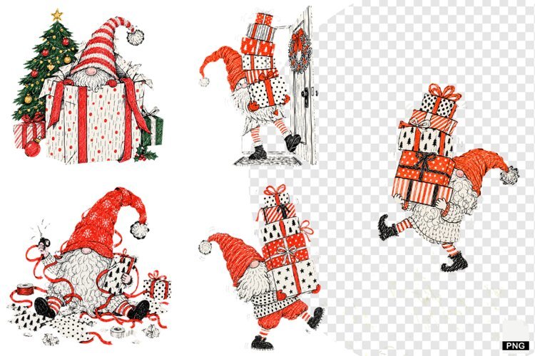 Christmas Gnomes Clipart example image 1