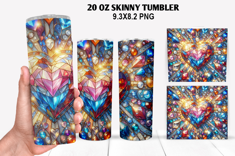 Valentine Skinny Tumbler 20oz Wrap Design, Valentine Tumbler