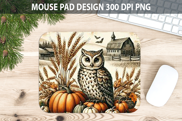 Owl Mouse pad Sublimation - Thanksgiving PNG Design