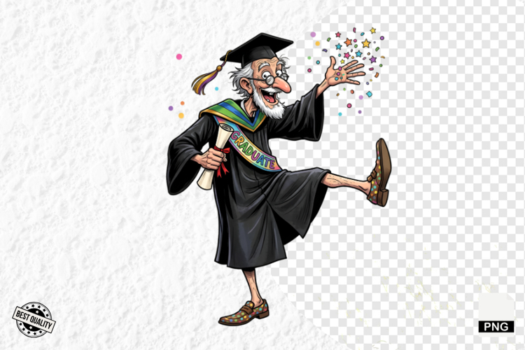 Whimsical Graduation Grandpa Clipart