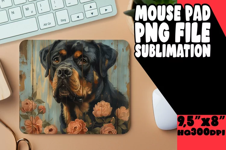 Puppy Love Woodgrain Desk Pad