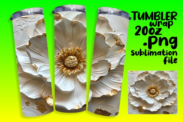 Floral Harmony: 3D Spring Tumbler Wrap