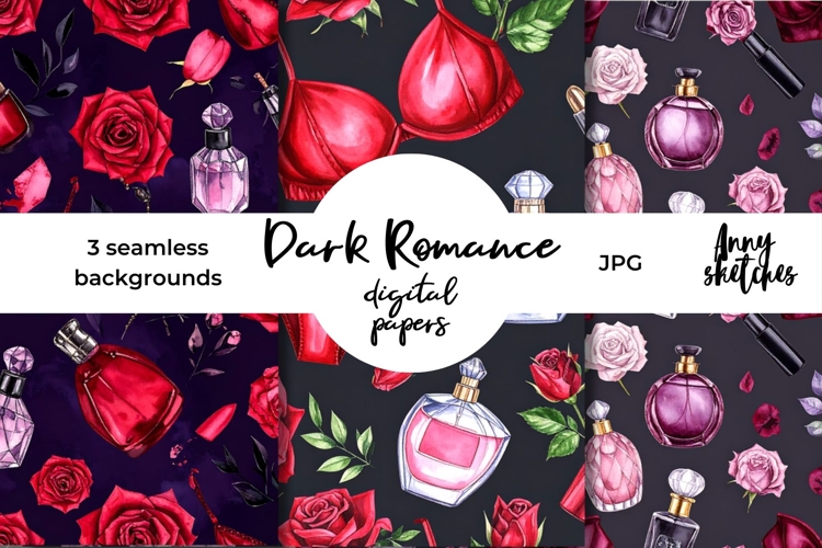 Sexy Lingerie Seamless Pattern Dark Romance Background