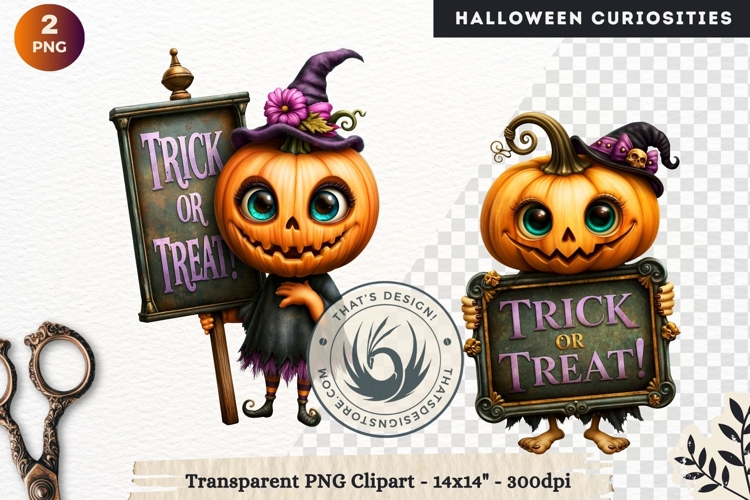 Surreal Halloween Character Cliparts Spooky Curiosities