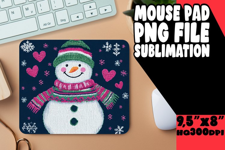Cheerful Desk Pad Sublimation Ideas, Snowman