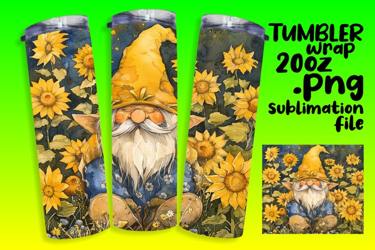 Whimsical Gnome Sublimation Tumbler Wrap 20oz