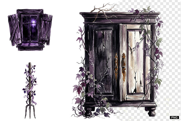 Halloween Haunted Cottage Clipart