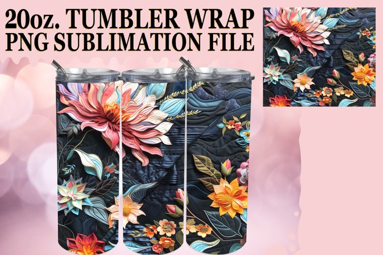Dynamic Springtime Flower Abstract Tumbler Sublimation 20oz example image 1