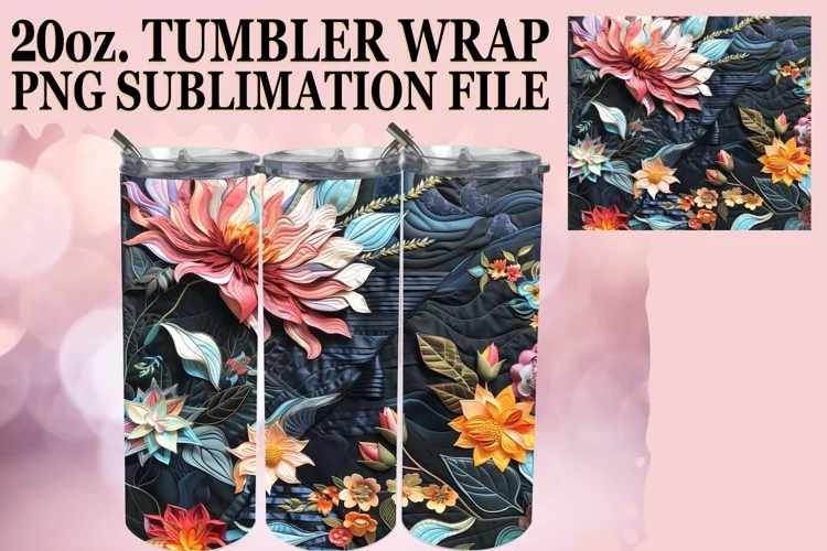 Dynamic Springtime Flower Abstract Tumbler Sublimation 20oz