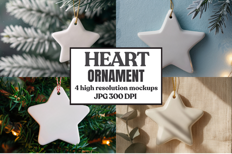 Christmas Star Ceramic Ornament Mockup | Holiday Star Tree
