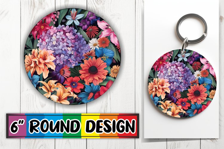 Stylish Blossom Keychain Sublimation example image 1